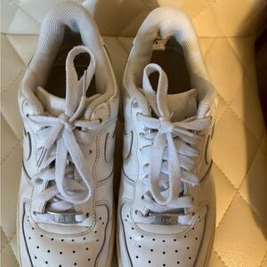 White Low-Top Leather Sneakers with Perforations